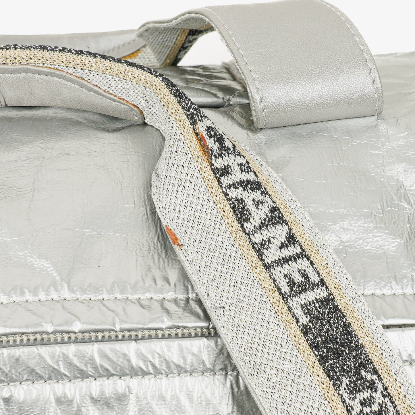 Chanel Boston Bag aus metallischem gestepptem Nylon