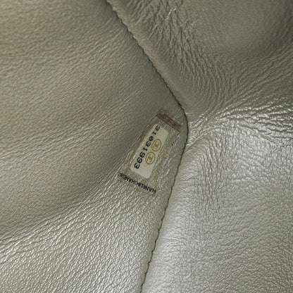 Chanel Mini Rectangular Single Flap Tasche aus metallisch silbernem gestepptem Lammleder mit silberfarbener Hardware