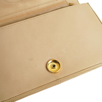 Chanel Mini Classic Beige Gepolstertes Lammleder Geldbörse mit Vollklappe und Kette WOC mit 24K vergoldeter Hardware