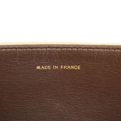 Chanel Mini Classic WOC Full Flap Geldbörse mit Kette aus beigem gestepptem Lammleder mit 24K vergoldeter Hardware