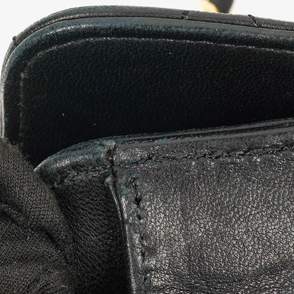 Chanel Mini Classic Full Flap Wallet on Chain WOC aus schwarzem gestepptem Lammleder mit 24K vergoldeter Hardware