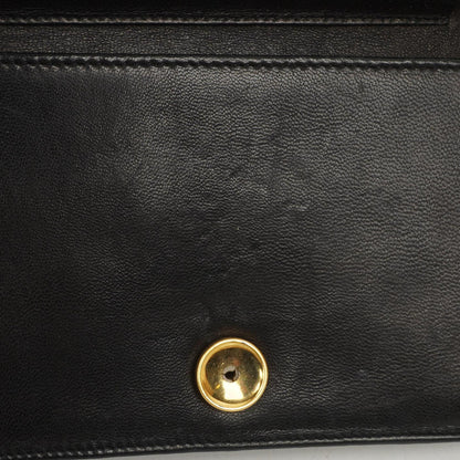 Chanel Mini Classic Full Flap Wallet on Chain (WOC), Schwarzes gestepptes Lammleder, 24K Goldplattierte Hardware