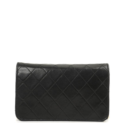 Chanel Mini Classic WOC Schwarz Gequiltetes Lammleder Full Flap Wallet on Chain mit 24K Gold Hardware