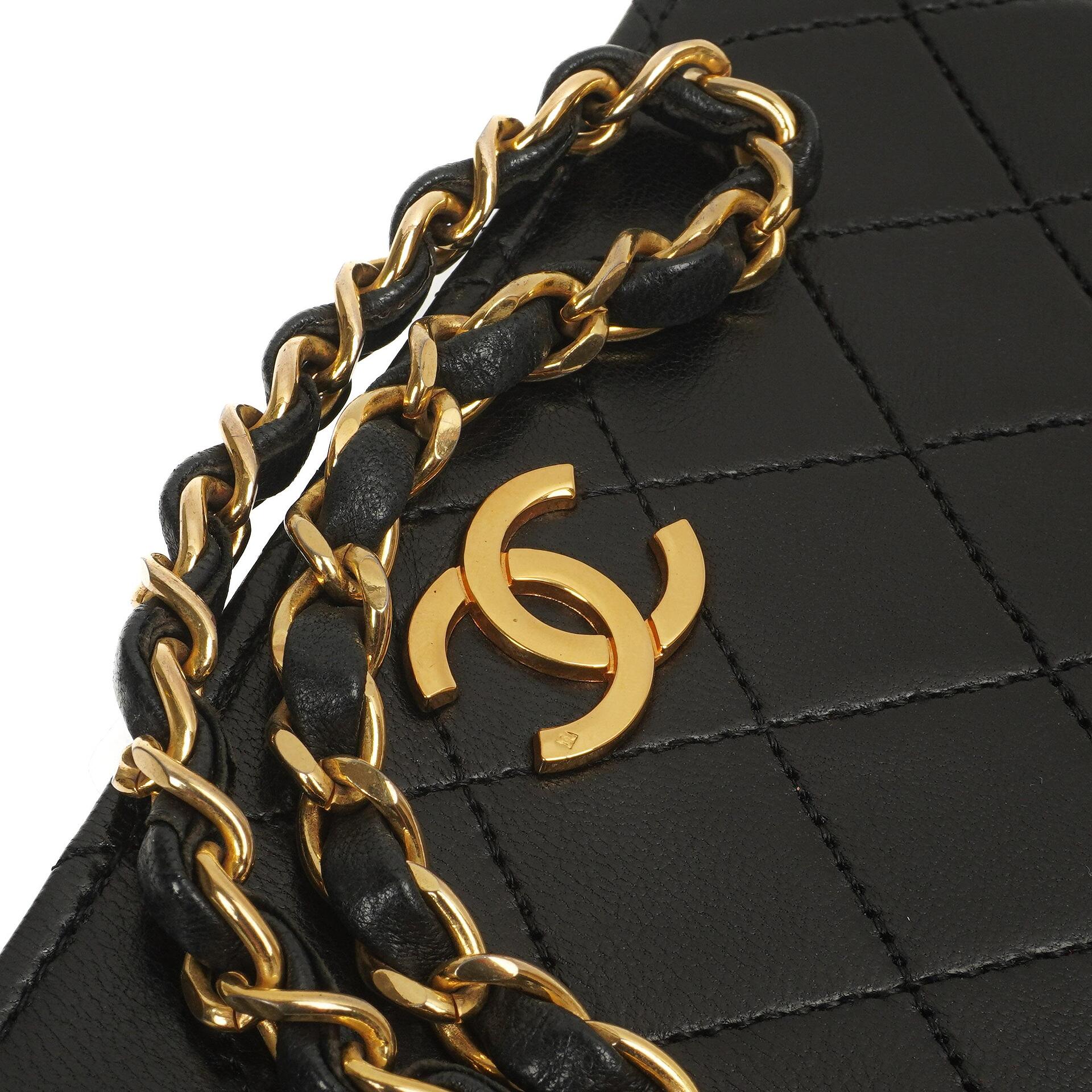 Chanel Mini Classic WOC Schwarz Gequiltetes Lammleder Full Flap Wallet on Chain mit 24K Gold Hardware