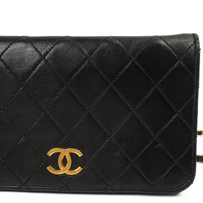 Chanel Mini Classic WOC Schwarz Gequiltetes Lammleder Full Flap Wallet on Chain mit 24K Gold Hardware