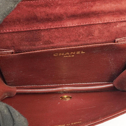 Chanel Mini Classic Burgunder Gequiltetes Wildleder Vollklapptasche mit Kette WOC mit goldfarbenen Beschlägen