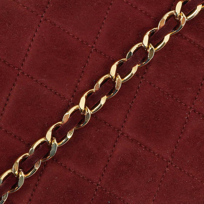 Chanel Mini Classic Burgunder Gequiltetes Wildleder Vollklapptasche mit Kette WOC mit goldfarbenen Beschlägen