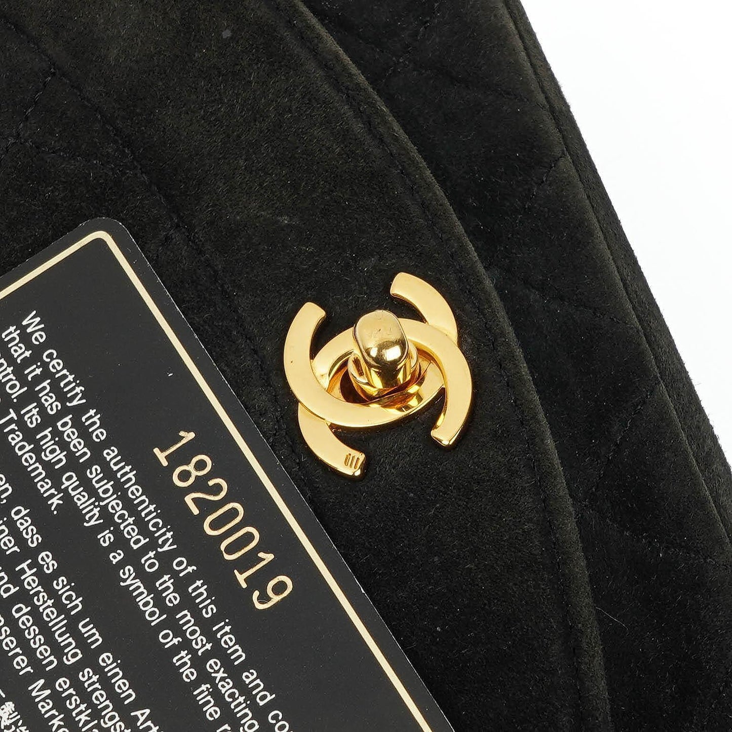 Chanel Mini Diana Bijoux Chain Vintage Flap Tasche aus schwarzem gestepptem Wildleder mit 24K vergoldeten Beschlägen (1989–1991)