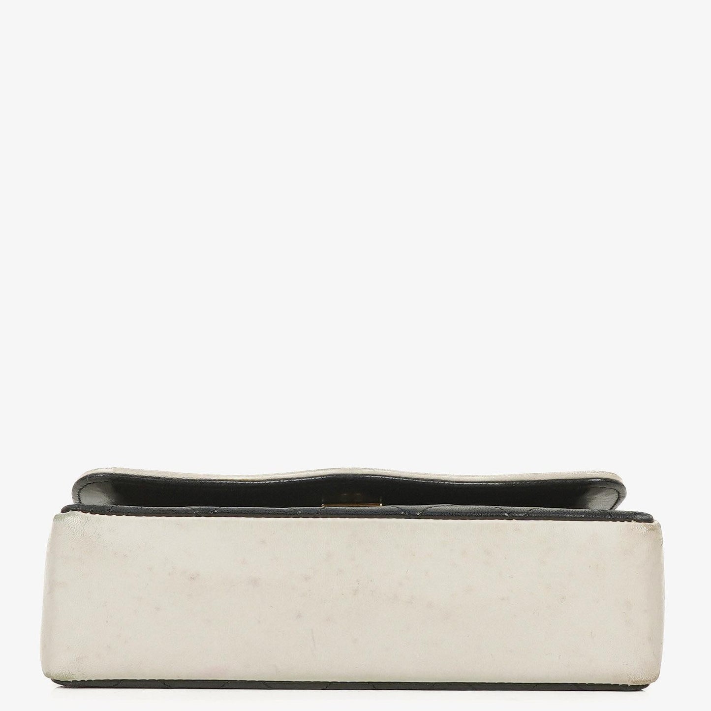 Chanel Mini Diana Flap Tasche aus schwarz-weißem gestepptem Lammleder mit 24K vergoldeten Beschlägen
