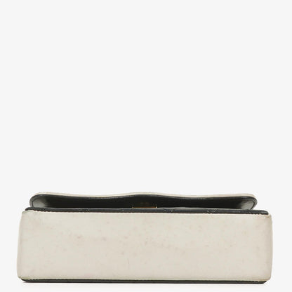 Chanel Mini Diana Flap Tasche aus schwarz-weißem gestepptem Lammleder mit 24K vergoldeten Beschlägen