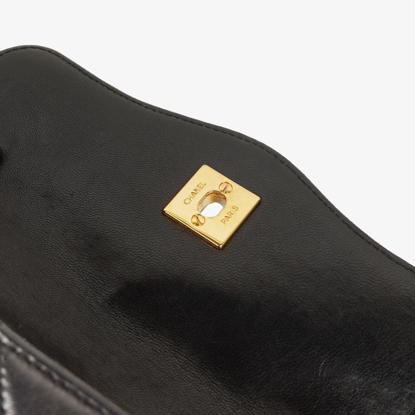 Chanel Mini Diana Flap Tasche aus schwarz-weißem gestepptem Lammleder mit 24K vergoldeten Beschlägen