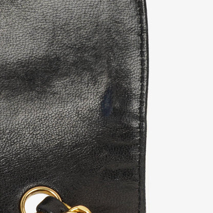 Chanel Mini Diana Flap Tasche aus schwarz-weißem gestepptem Lammleder mit 24K vergoldeten Beschlägen