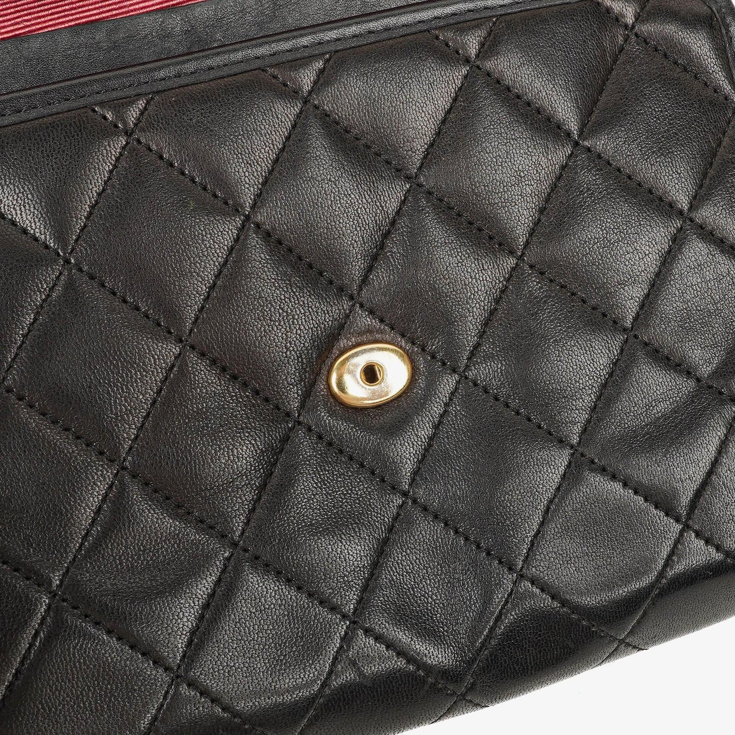 Chanel Mini Flap Bag aus schwarzem gestepptem Lammleder mit 24K-vergoldeten Beschlägen