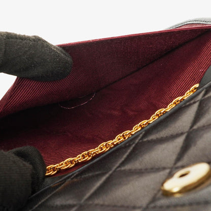 Chanel Mini Flap Bag aus schwarzem gestepptem Lammleder mit 24K-vergoldeten Beschlägen