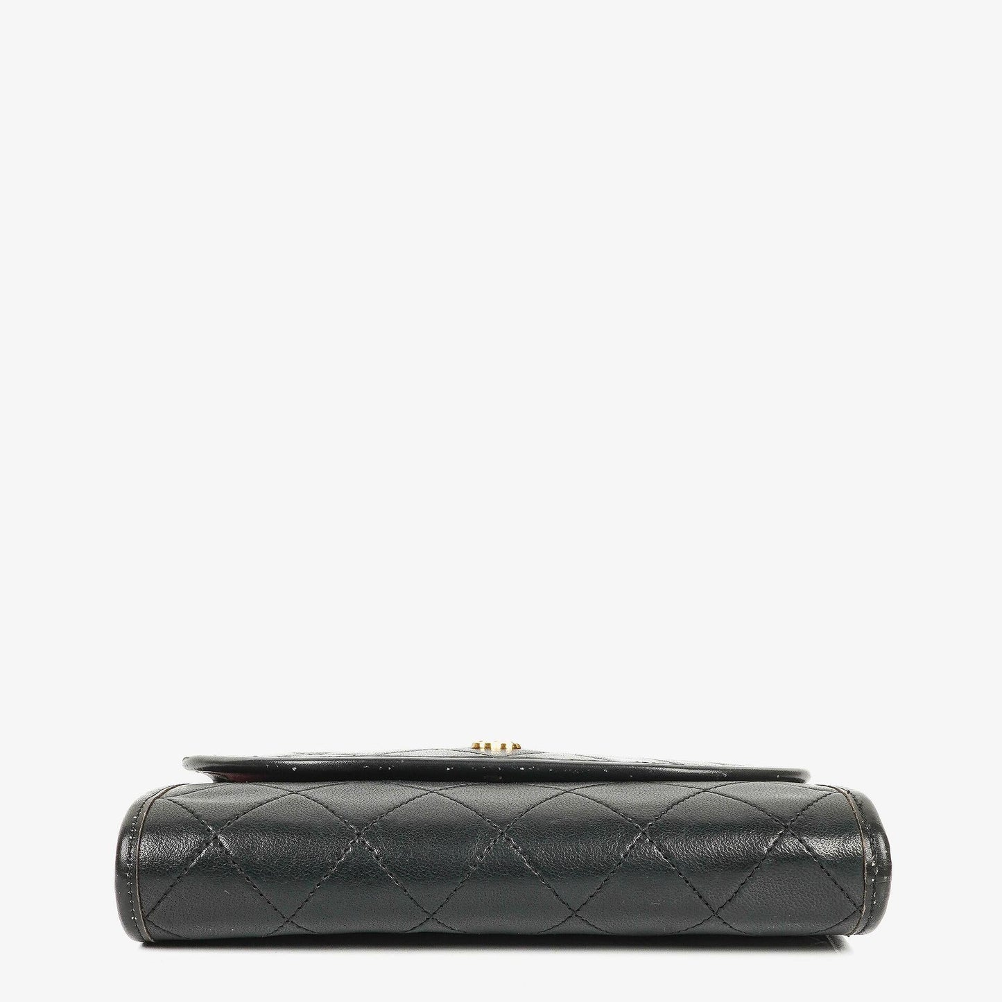 Chanel Mini Flap Tasche aus schwarzem gestepptem Lammleder mit 24K vergoldeter Hardware