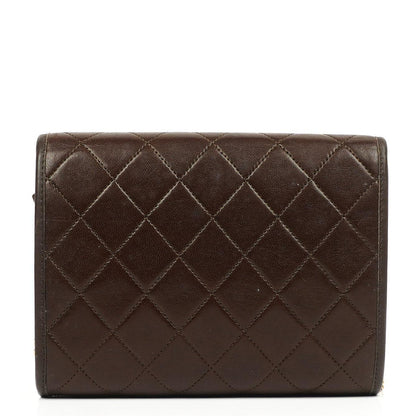 Chanel Mini Flap Tasche Braun Gestepptes Lammleder Mit 24K Vergoldeten Beschlägen
