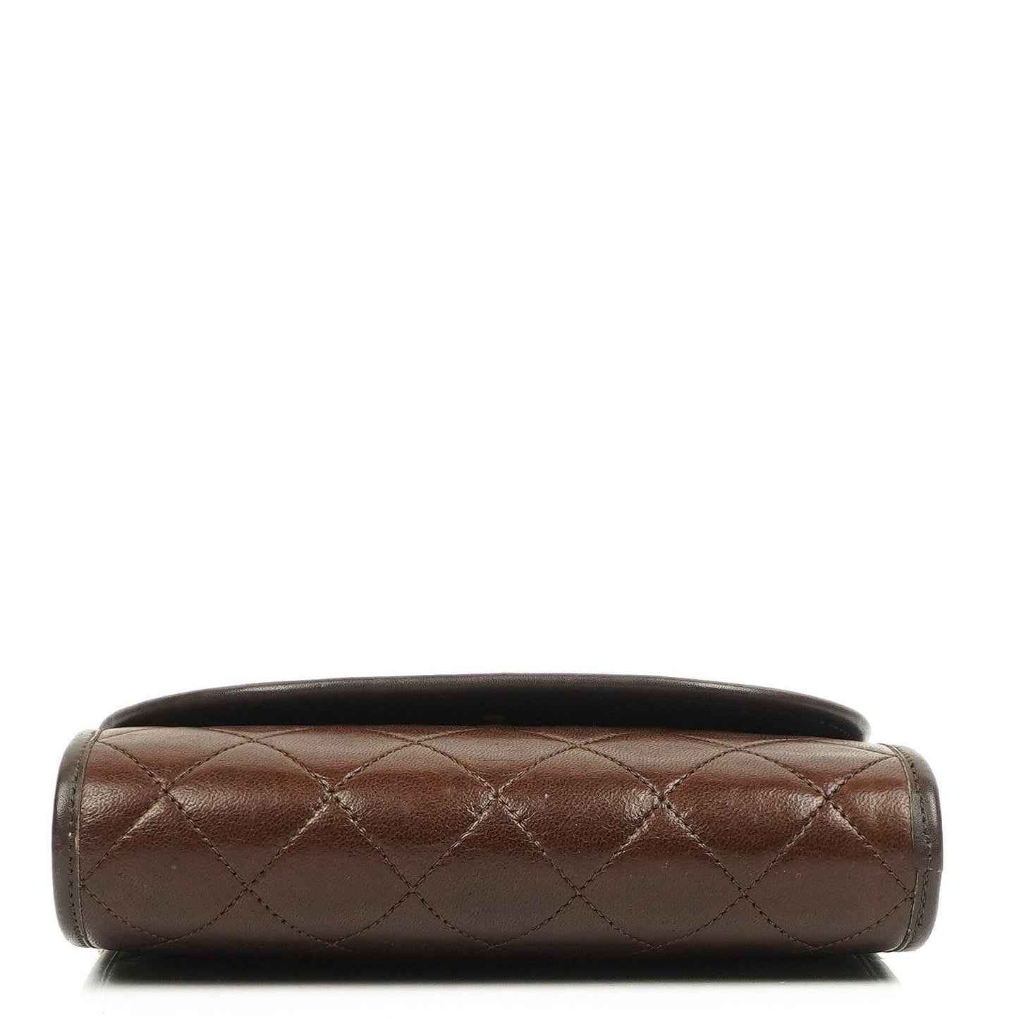 Chanel Mini Flap Tasche Braun Gestepptes Lammleder Mit 24K Vergoldeten Beschlägen