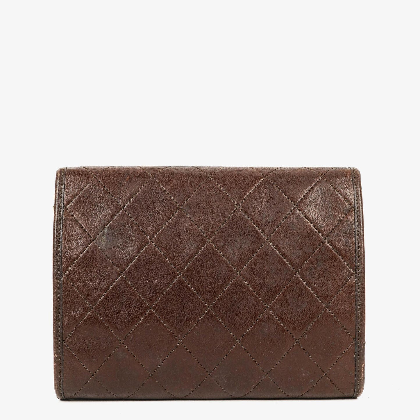 Chanel Mini Flap Tasche aus braunem gestepptem Lammleder mit 24K-vergoldeten Beschlägen