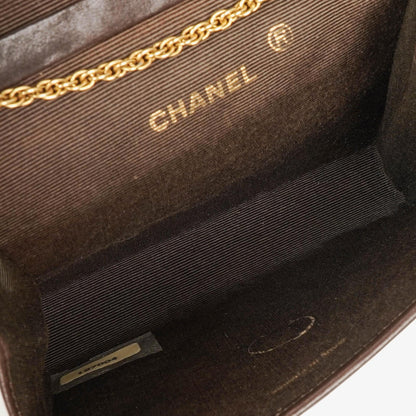 Chanel Mini Flap Tasche aus braunem gestepptem Lammleder mit 24K-vergoldeten Beschlägen
