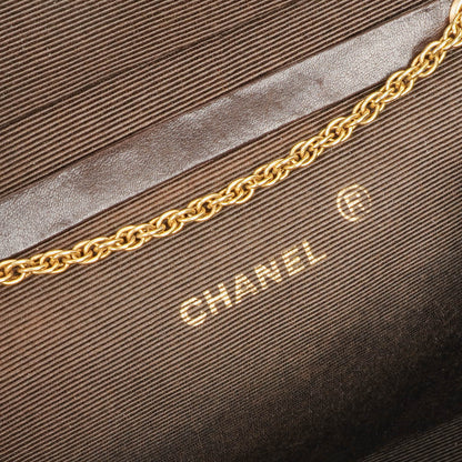 Chanel Mini Flap Tasche aus braunem gestepptem Lammleder mit 24K-vergoldeten Beschlägen