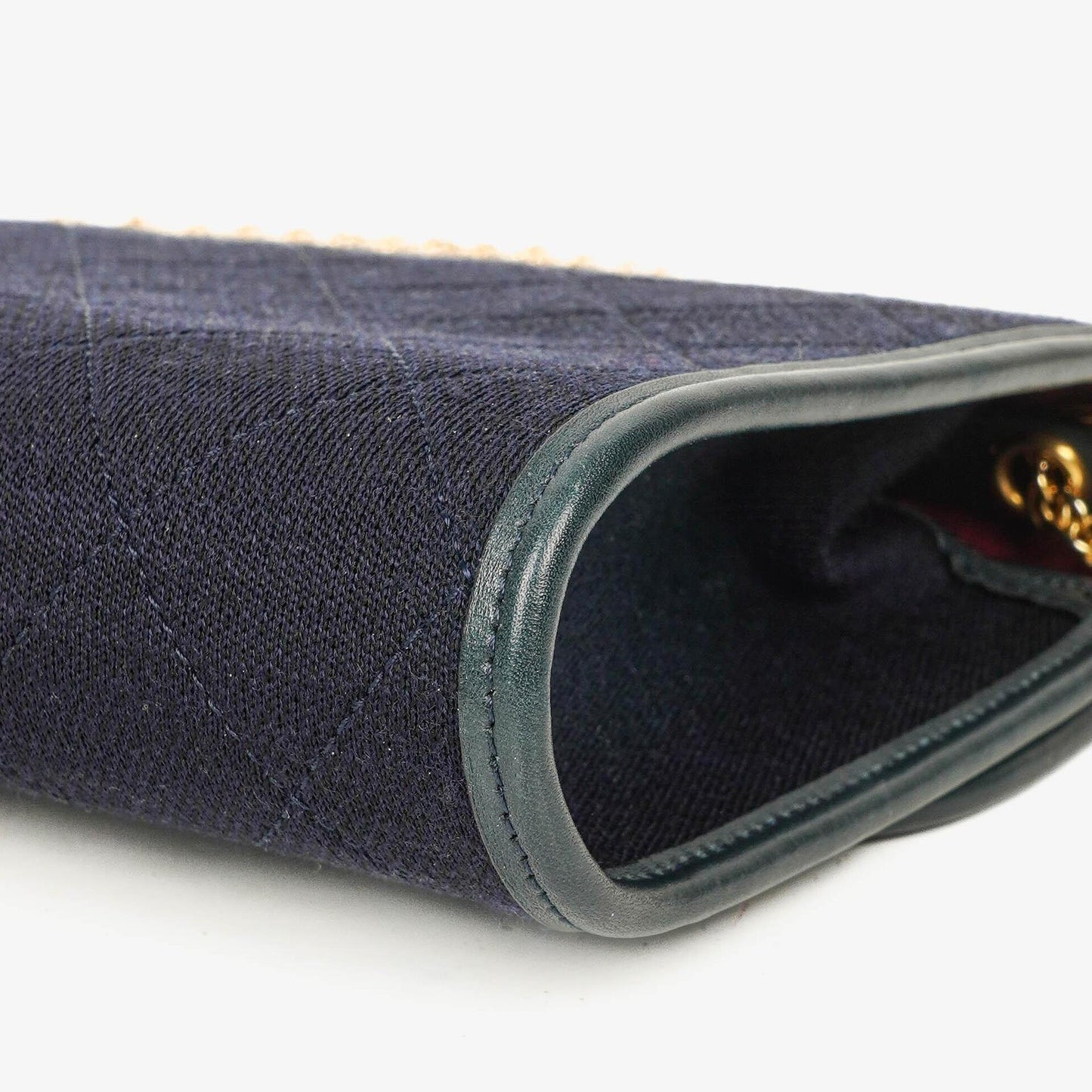 Chanel Mini Klappe Navy Jersey mit 24K vergoldeter Hardware
