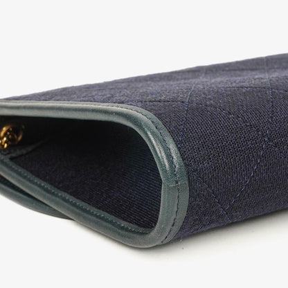 Chanel Mini Klappe Navy Jersey mit 24K vergoldeter Hardware