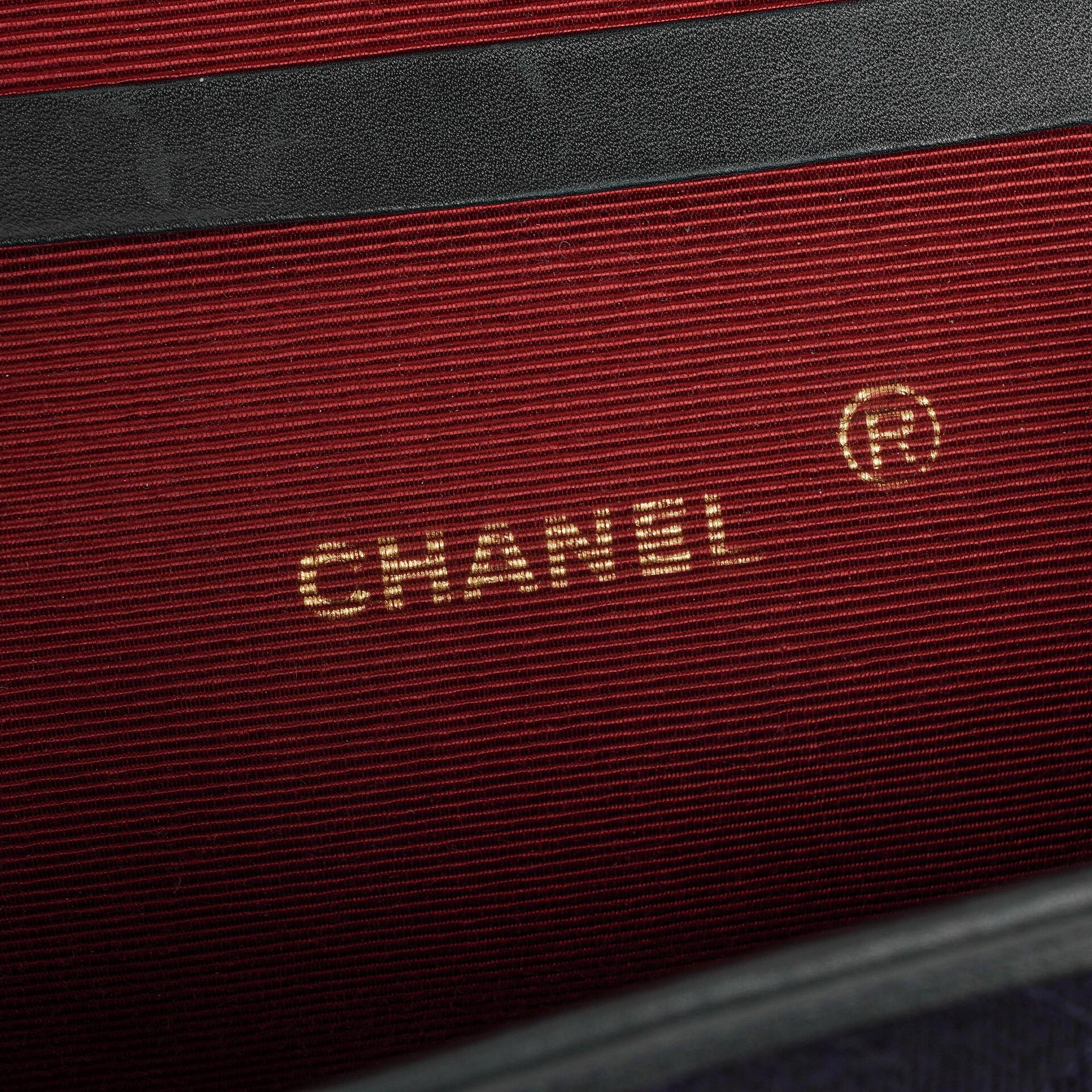 Chanel Mini Klappe Navy Jersey mit 24K vergoldeter Hardware