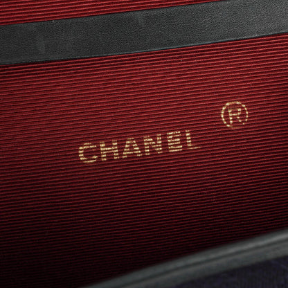 Chanel Mini Klappe Navy Jersey mit 24K vergoldeter Hardware