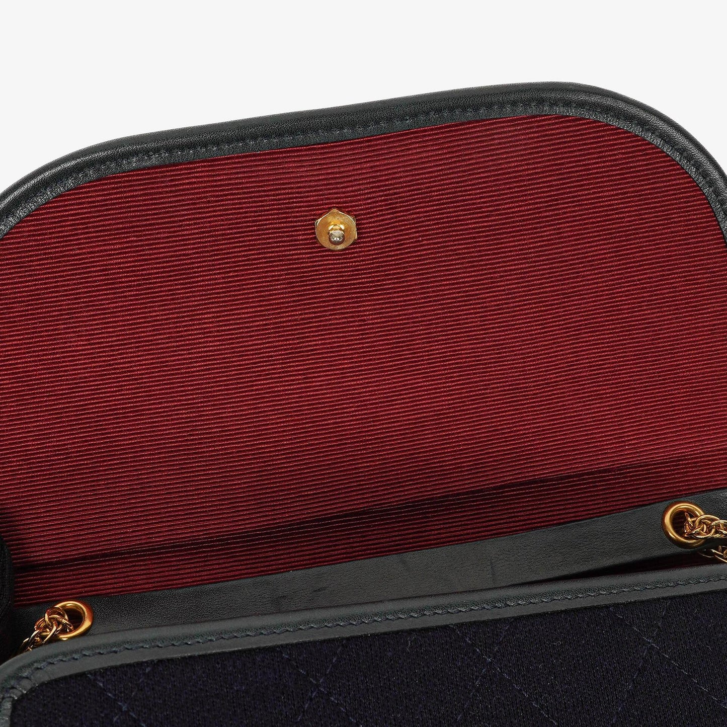 Chanel Mini Klappe Navy Jersey mit 24K vergoldeter Hardware