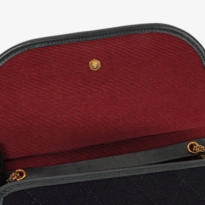 Chanel Mini Klappe Navy Jersey mit 24K vergoldeter Hardware