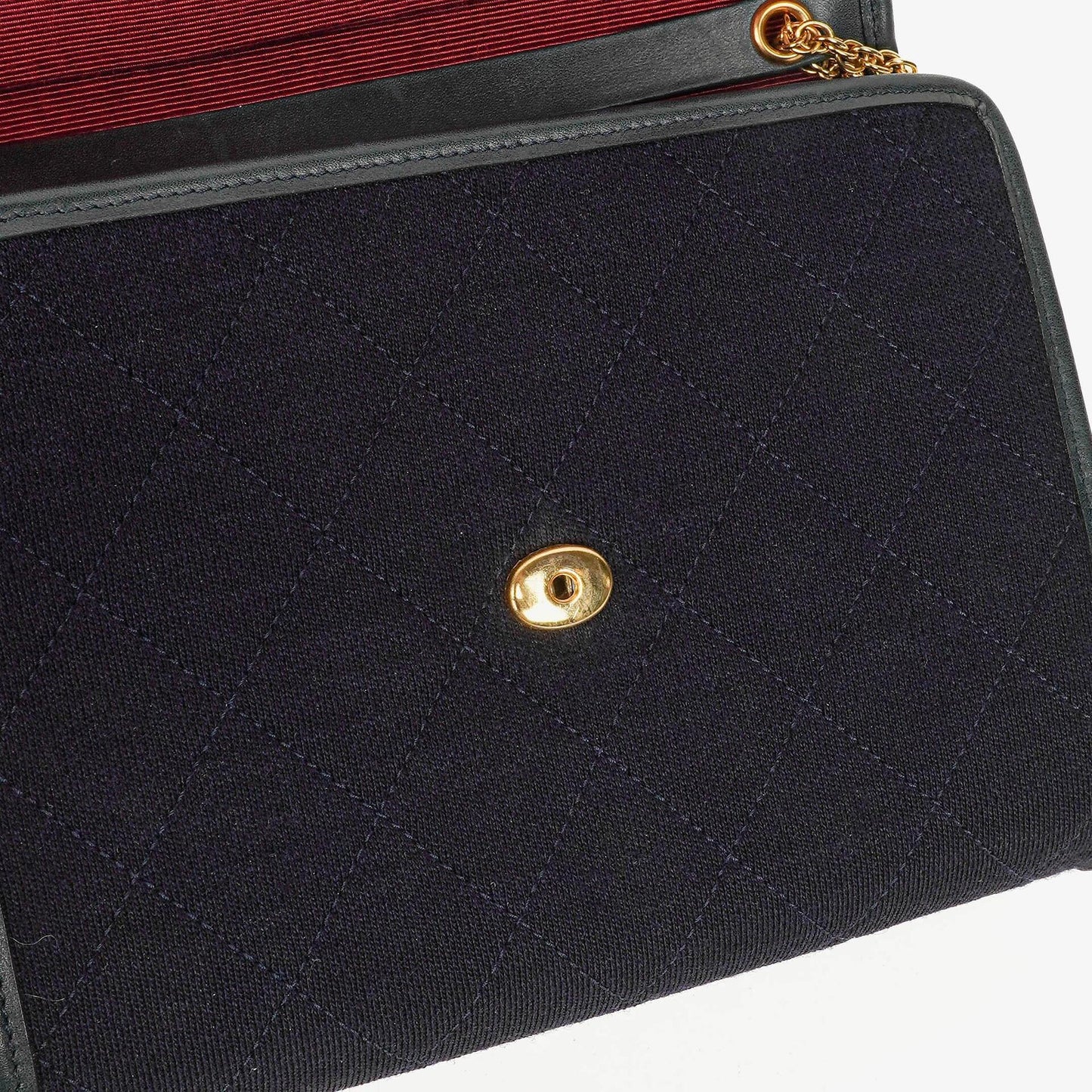 Chanel Mini Klappe Navy Jersey mit 24K vergoldeter Hardware