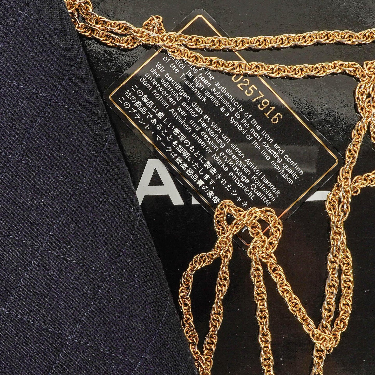 Chanel Mini Klappe Navy Jersey mit 24K vergoldeter Hardware