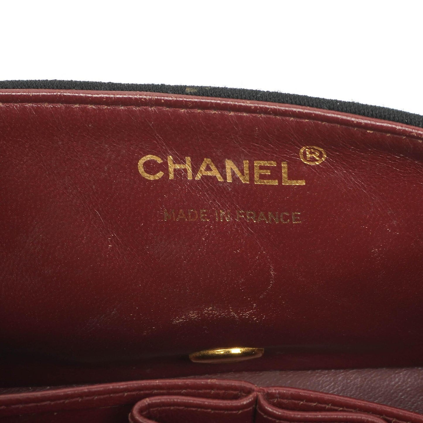 Chanel Mini Full Flap Vintage Tasche aus schwarzem gestepptem Jersey und Lammleder mit 24K vergoldeter Hardware