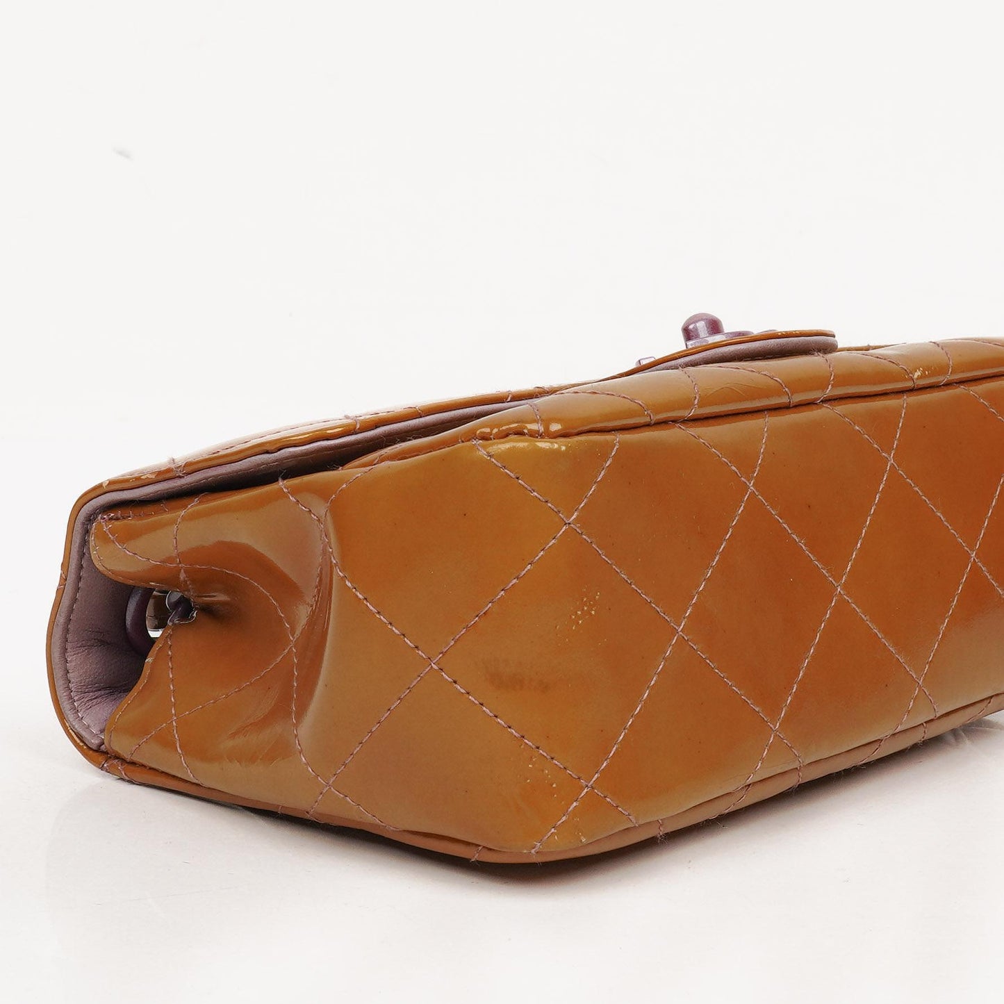 Chanel Mini Rectangular Flap Tasche aus gestepptem Lackleder