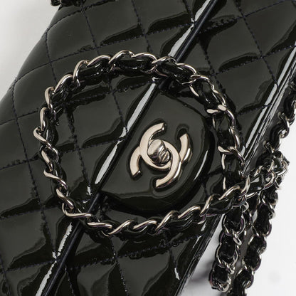 Chanel Mini Rechteckige Klappentasche In Gepolstertem Lackleder Mit Silberfarbener Hardware, 2013-2014