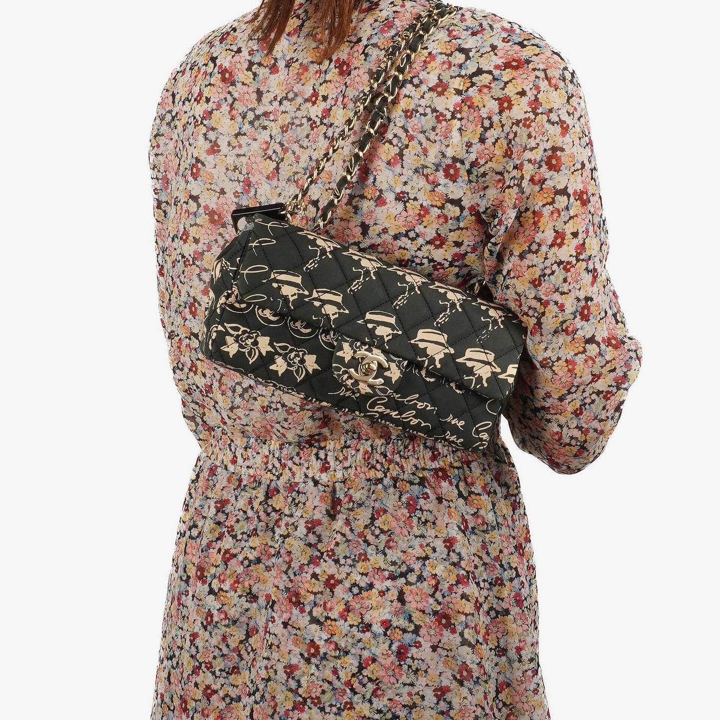 Chanel Mini Rechteckige Bedruckte Cambon Single Flap Tasche Mit 24K Vergoldeten Beschlägen
