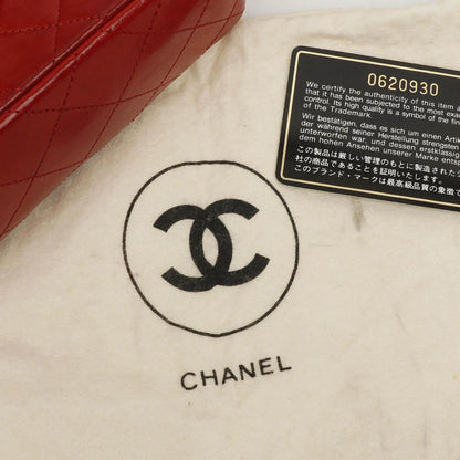 Chanel Mini Quadrat Klassische Klapptasche Rotes Gequiltetes Lammleder 24K Vergoldete Hardware