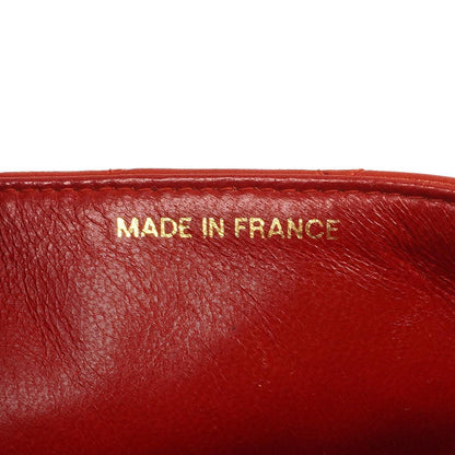Chanel Mini Square Classic Flap Bag aus rotem gestepptem Lammleder mit 24K vergoldeten Beschlägen
