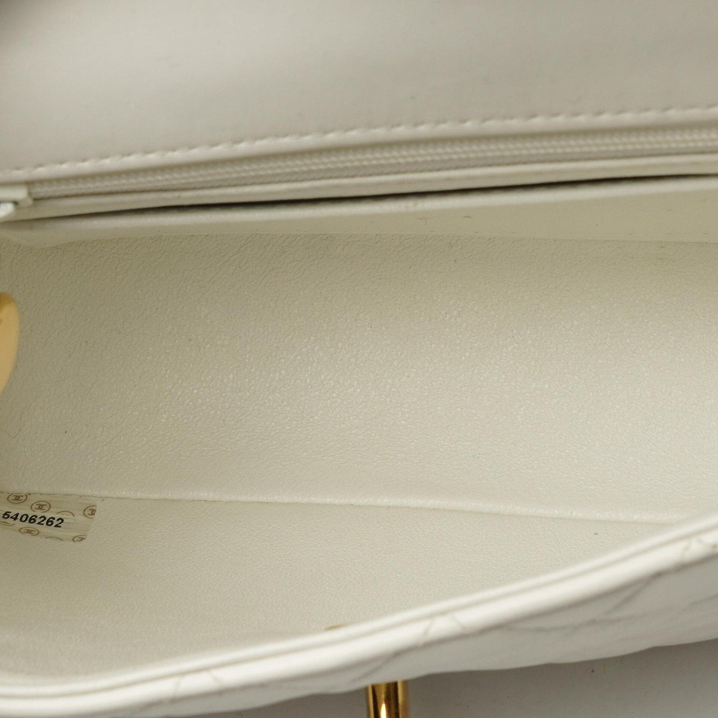 Chanel Mini Square Classic Flap Tasche Weiß Stepp-Lammleder mit 24K vergoldeten Beschlägen, 1997-199