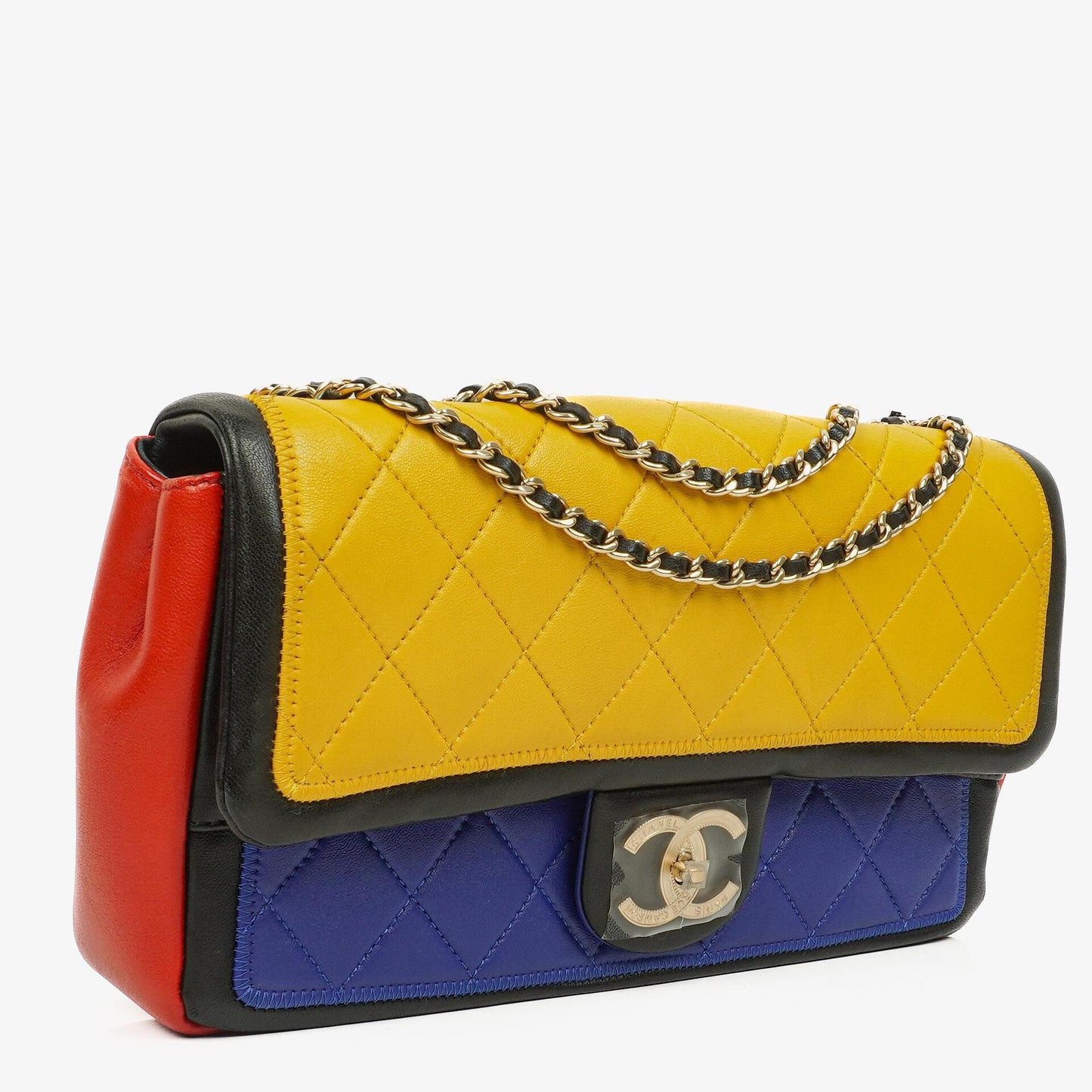 Chanel Tri-Color Medium Graphic Flap Bag aus mehrfarbigem Lammleder