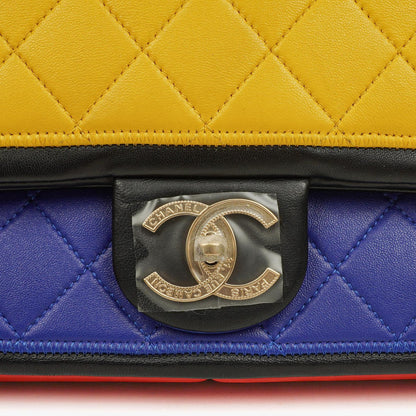 Chanel Tri-Color Medium Graphic Flap Bag aus mehrfarbigem Lammleder