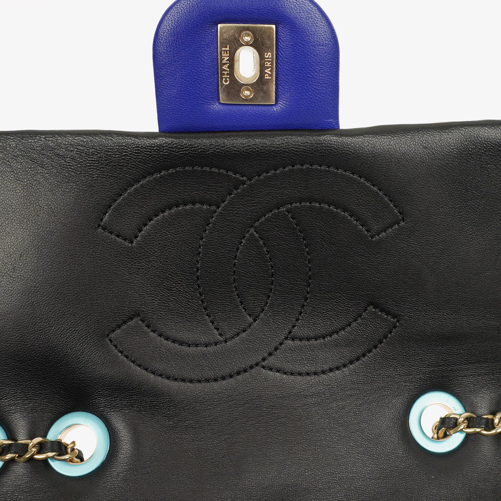 Chanel Tri-Color Medium Graphic Flap Bag aus mehrfarbigem Lammleder