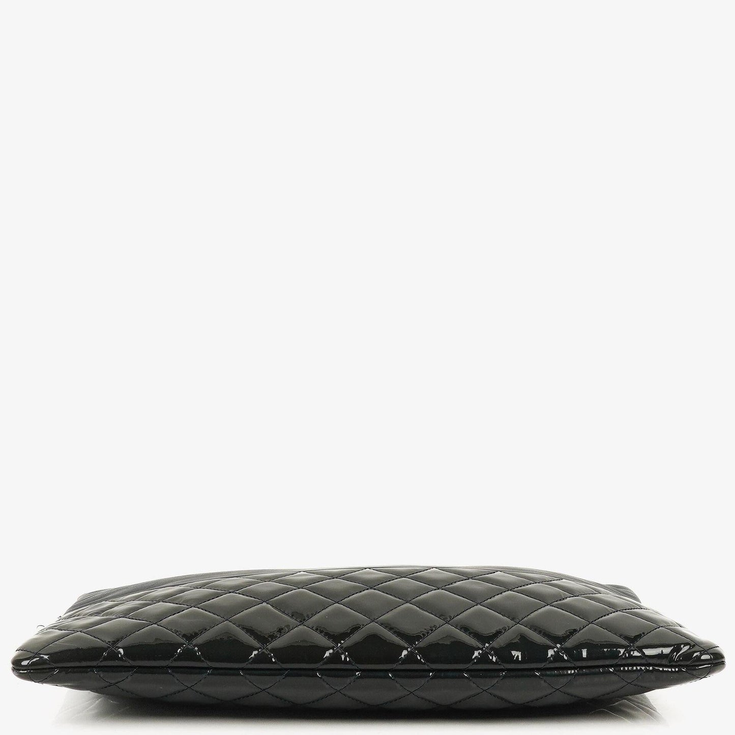 Chanel Große Kosmetiktasche aus marineblauem Lammleder und olivgrünem gestepptem Lackleder, 2014