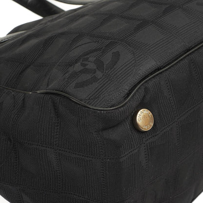 Chanel New Travel Line PM Tote Tasche Schwarz Nylon