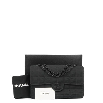 Chanel Nylon Travel Line Medium Classic Flap Bag So Black