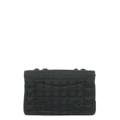 Chanel Nylon Travel Line Medium Classic Flap Bag So Black