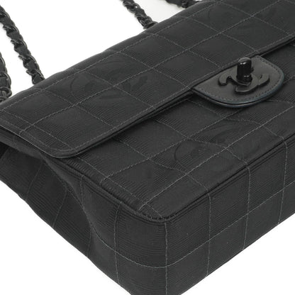 Chanel Nylon Travel Line Medium Classic Flap Bag So Black