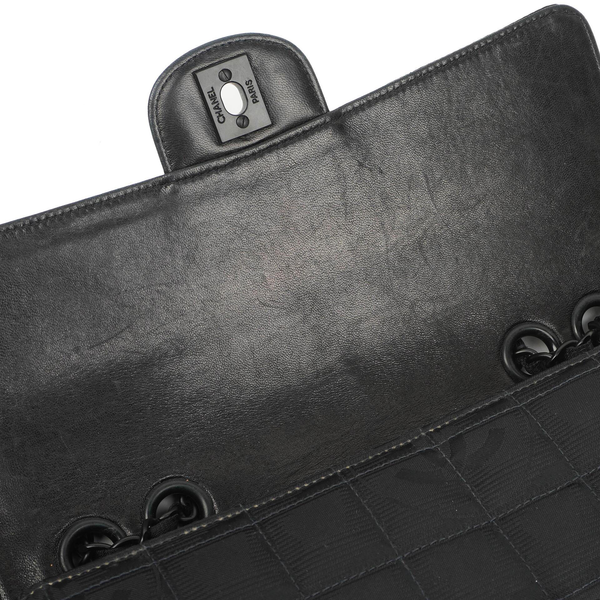 Chanel Nylon Travel Line Medium Classic Flap Bag So Black