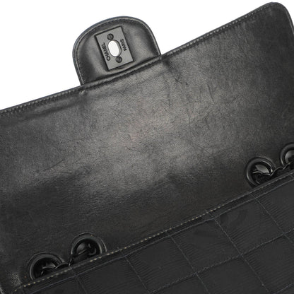 Chanel Nylon Travel Line Medium Classic Flap Bag So Black