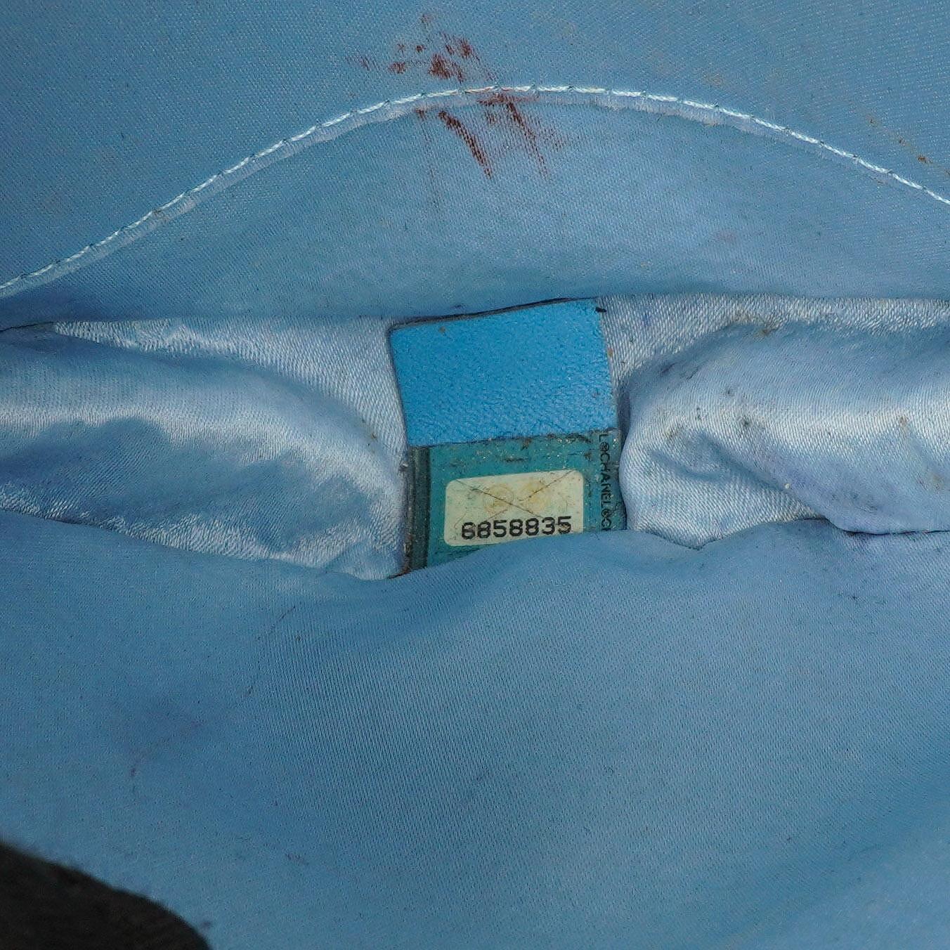 Chanel Nylon Reise Runde Blaue Kosmetiktasche, 2002-2003